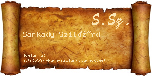 Sarkady Szilárd névjegykártya